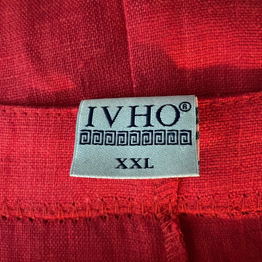 IVHO Red 100% Linen Midi Dress size XXL - Picture 6 of 8